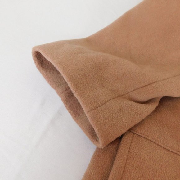 Gap Women Light Brown Pea Coat Button Double Breasted Size M Wool Blend FLAW - Picture 8 of 11